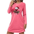 thumbnail image 1 of Fengactive Christmas Nightgown for Women 2025 Funny Printed Casual Round Neck Loose Long Sleeve Sleepwear, 1 of 6