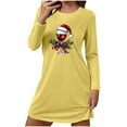 thumbnail image 1 of Fengactive Christmas Nightgown for Women 2025 Funny Printed Casual Round Neck Loose Long Sleeve Sleepwear, 1 of 6