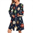 thumbnail image 1 of Fengactive Christmas Pajamas for Women's Casual Printed Long Sleeve Zipper Nightdress Fashion Side Slit Loose Pajama, 1 of 9