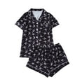 thumbnail image 1 of Fengactive Cute Bow Pajamas Sets for Women 2 Piece Button Up Short Sleeve Nightwear Lounge Sleepwear, 1 of 4
