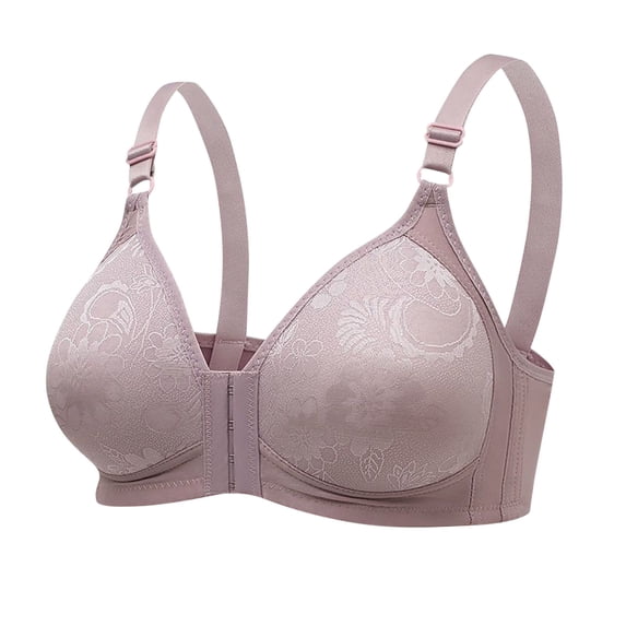 Fengactive Front Closing Padded Bras for Women Push Up Wirefree Plus Size Bra Full Coverage Lift High Support Bras