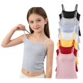 thumbnail image 1 of QINGFSAP Girls Ribbed Knit Spaghetti Strap Tank Top Square Neck Puberty Camisole Casual Summer Basic Undergarment for 7-13T, 1 of 5