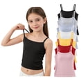 thumbnail image 1 of QINGFSAP Girls Ribbed Knit Spaghetti Strap Tank Top Square Neck Puberty Camisole Casual Summer Basic Undergarment for 7-13T, 1 of 9