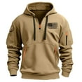 thumbnail image 1 of Fengactive Hoodies for Men Quarter Zip Pullover Vintage Long Sleeve Casual Fashion Sweatshirts With Pockets, 1 of 4