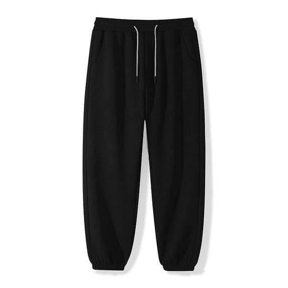 QINGFSAP Kids Boys Solid Color Jogger Pants Elastic Waist Casual Sweatpants With Convenient Pockets
