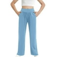 thumbnail image 1 of Fengactive Little Girls Wide Leg Lounge Pants Casual Loose Elastic Waisted Daily Trousers for Girls, 1 of 9