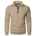 thumbnail image 1 of Fengactive Men's Business Casual Sweater Quarter Zip Pullover Sweatshirt Stand Collar Long Sleeve Sweatshirt Classic Tops, 1 of 9