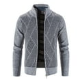 thumbnail image 1 of Fengactive Men's Cardigan Sweaters Casual Full Zip Long Sleeve Solid Color Sweaters Knitted Cardigan with Pockets, 1 of 5