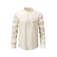thumbnail image 1 of Fengactive Men's Casual Button-Down Shirts Long Sleeve Business Stand Collar Half Open Shirt, 1 of 7