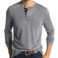 thumbnail image 1 of Fengactive Men's Casual Long Sleeve Henley Shirts Fashion Button T Shirts with Pocket, 1 of 9