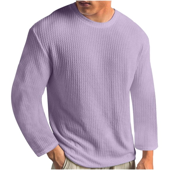 Fengactive Men's Crewneck Pullover Sweater Textured Knitted Sweaters Solid Color Casual Loose Fit Sweaters