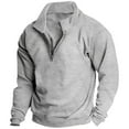 thumbnail image 1 of Fengactive Men's Fashion Hoodies Oversized 1/4 Zip Up Sweatshirts Lapel Pullover Casual Long Sleeve Sweater, 1 of 4