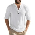 thumbnail image 1 of Fengactive Men's Henley Shirts Casual Long Sleeve V Neck Yoga Tops Lightweight Soft Beach T-Shirt, 1 of 8