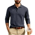 thumbnail image 1 of Fengactive Men's Knit Long Sleeve Shirts Casual Dress Collared Sweater Pullover Button Down Golf Shirts, 1 of 9