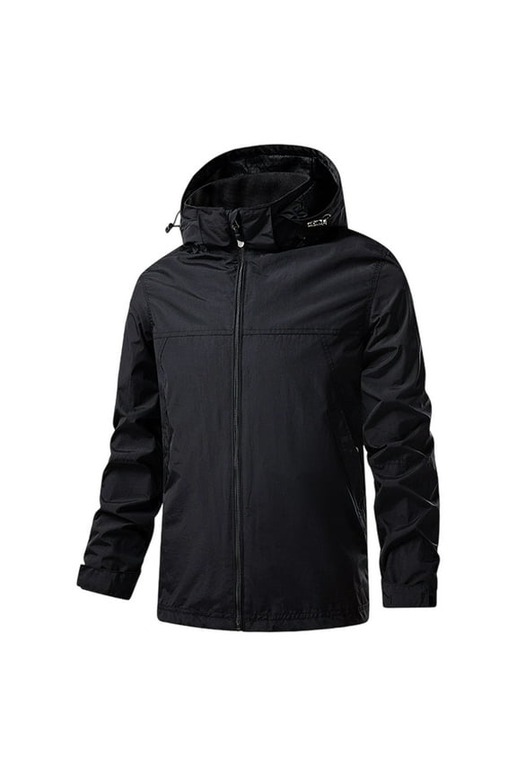 Men's Lightweight Jacket Waterproof Windbreaker Coat with Hood for Golf Running Hiking Travel