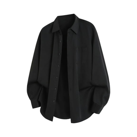 Fengactive Men's Long Sleeve Button Up Dress Shirt Shacket Collared Button Down Work Shirts Casual Lightweight Jacket