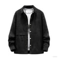 thumbnail image 1 of Fengactive Men's Snap Button Down Jackets Fashion Lapel Long Sleeve Loose Coats Fall Winter Casual Business Dressy Outwear, 1 of 9