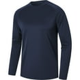 thumbnail image 1 of Fengactive Men's Sport Long Sleeve Shirt Casual Round Neck Quick Dry Athletic Shirts Solid Color Running Gym Workout Tee Tops, 1 of 3
