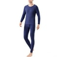 thumbnail image 1 of Fengactive Men's Thermal Underwear Set Fleece Lined Long Johns Striped Crew Neck Base Layer Top and Bottom for Cold Weather, 1 of 5