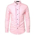thumbnail image 1 of Fengactive Men's Tuxedo Shirts Slim Fit Long Sleeve Button Down Pleated Dress Shirt Tops for Prom Party Wedding, 1 of 4