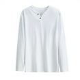 thumbnail image 1 of Fengactive Men's V Neck T-Shirts Long Sleeve Pullover Shirt Casual Button Shirts Basic Tees, 1 of 8