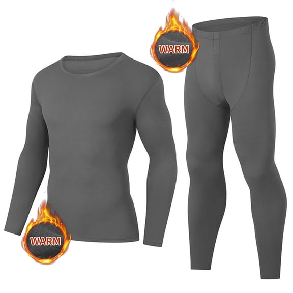 Fengactive Mens Fleece Lined Long Johns Thermal Underwear Set Warm Base Layer Cold Weather Top Bottom