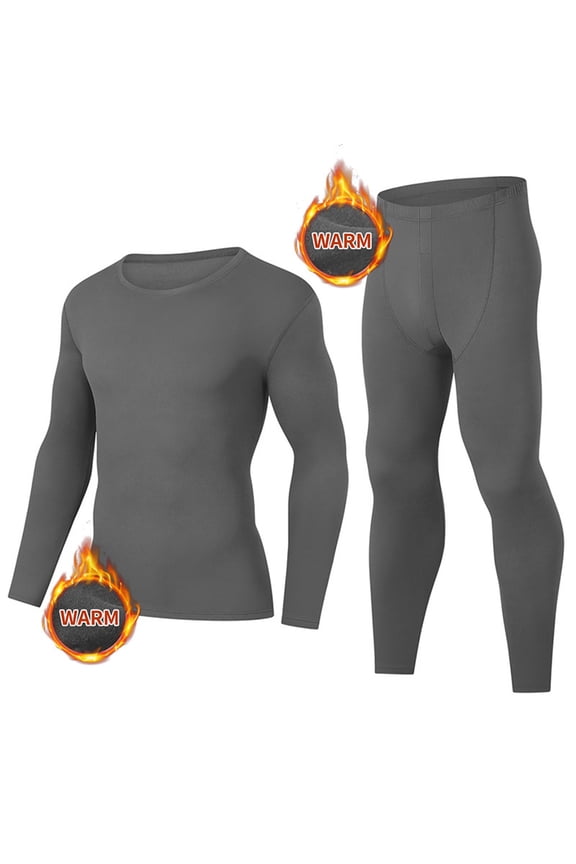Mens Fleece Lined Long Johns Thermal Underwear Set Warm Base Layer Cold Weather Top Bottom