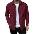 thumbnail image 1 of Fengactive Mens Lightweight Zip Up Cardigan Shirt Jacket Solid Color Long Sleeve Jackets Business Casual, 1 of 4