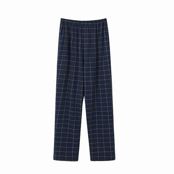 Fengactive Mens Plaid Pajama Pants Lightweight Lounge Sleep Bottoms with Pockets Elastic Waist Cuffed Hem