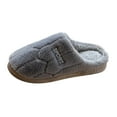 thumbnail image 1 of Fengactive Mens Sport Plush Fleece Slippers Thick Lined Warm Anti Slip House Shoes, 1 of 3