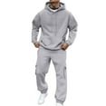 thumbnail image 1 of Fengactive Mens Sweatsuits 2 Piece Set Hoodies and Cargo Sweatpants Set Casual Athletic Tracksuits Winter Jogging Suit, 1 of 6