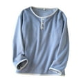 thumbnail image 1 of Fengactive Pajama Tops for Women Button Up Shirts Thermal Tops Long Sleeve Warm for Winter, 1 of 9