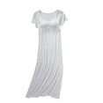 thumbnail image 1 of Fengactive Pajamas With Built In Bra for Women Short Sleeve Dress Sleep and Lounge Solid Soft Nightgown Dress, 1 of 5