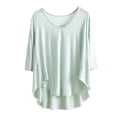 thumbnail image 1 of Fengactive Pajamas for Women 3/4 Sleeve V Neck Flowy Loungewear Tops Casual Loose Lightweight Pullover Sleepwear 2025, 1 of 6
