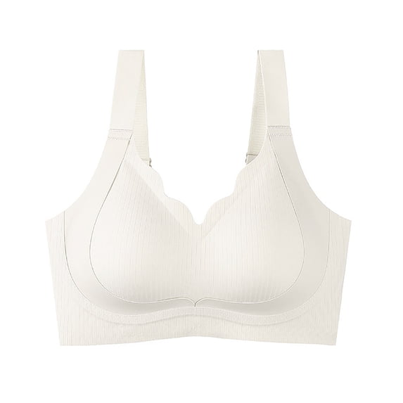 QINGFSAP Plus Size No Underwire Bras for Women Full Coverage Push up Breath Comfortable Wireless Bralettes Everyday Bra