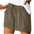 thumbnail image 1 of QINGFSAP Plus Size Womens Summer Shorts Elastic Drawstring Waist with Pockets Cuffed Hem Casual Lounge Bottoms, 1 of 4