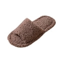 thumbnail image 1 of Fengactive Plush Open Toe Slippers for Women Indoor Cozy Foam Slip On House Slides Shoes, 1 of 4