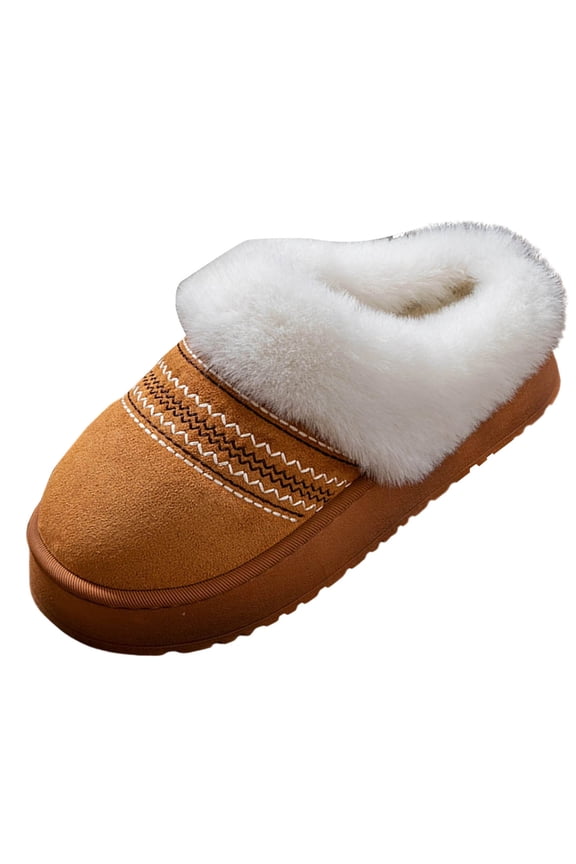 Plush Slippers for Women House Shoes Non-Slip Clogs Cozy Foam Winter Warm Slippers for Indoor and Outdoor
