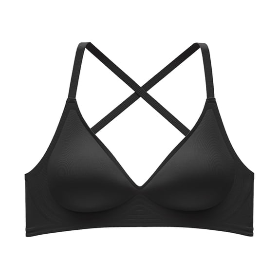 Fengactive Seamless Bras for Women Wireless Full Coverage Bralette Crisscross Back Breathable Push Up Everyday Bra