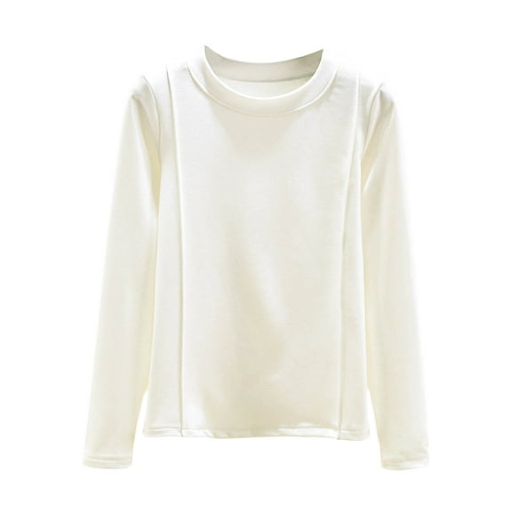 Fengactive Thermal Shirts for Women Crewneck Base Layer Soft Fleece Long Sleeve Top Thermal Underwear