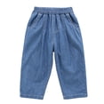 thumbnail image 1 of QINGFSAP Toddler Boys Relaxed Denim Trousers Pull On Straight Jeans Summer Casual Bottoms 2-8T, 1 of 9
