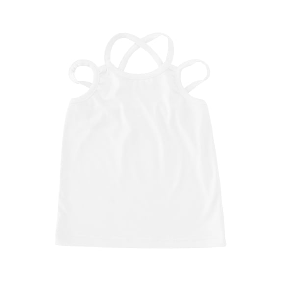 Fengactive Toddler Girls Solid Ribbed Crisscross Hollow Out Strap Tank Top Breathable Casual Sleeveless Inner Shirts