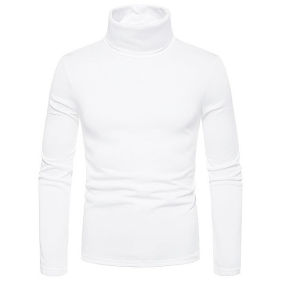 Fengactive Turtleneck Shirts for Men's Long Sleeve Slim Fit Basic Pullover Tops Casual Solid Lightweight Thermal Undershirts