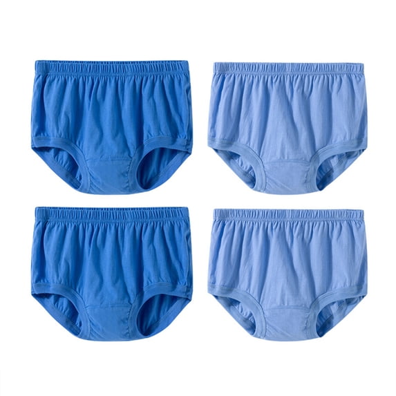 Fengactive Unisex 4 Pack Plus Size High Rise Cotton Briefs Elastic Waistband Breathable Underwear