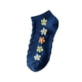 thumbnail image 1 of QINGFSAP Unisex Cozy Ankle Socks Cable Knit Embroidered Floral Low Cut Breathable Soft, 1 of 3