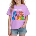 thumbnail image 1 of Fengactive Unisex Kids Casual Short Sleeve Cotton T Shirt Preschool Back To School Printed Crew Neck Top for Girl Boys, 1 of 9