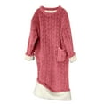thumbnail image 1 of Fengactive Winter Warm Plush Nightgowns for Women Long Sleeve Full Length with Pockets Soft Pajama Night Dress, 1 of 5