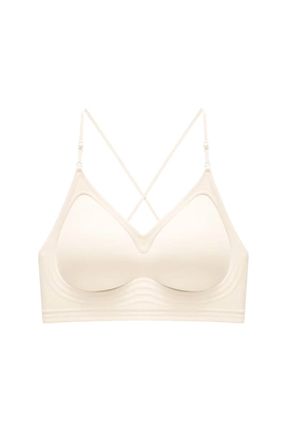 Wireless Bras for Women Seamless Push up Bralette Light Soft Comfy Cross Strappy Back Everyday Bras
