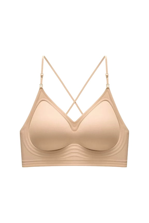 Wireless Bras for Women Seamless Push up Bralette Light Soft Comfy Cross Strappy Back Everyday Bras
