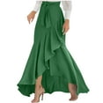 thumbnail image 1 of Fengactive Women's 2025 Trendy Casual Elastic High Waist Skirt Culottes Tie Front Ruffle Flowy Maxi Skirts, 1 of 6
